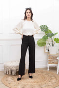 Pantalon flaire noir taille haute